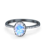 Art Deco Oval Hidden Halo Ring