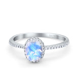 Art Deco Oval Hidden Halo Ring