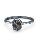 Art Deco Oval Hidden Halo Ring