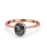 Art Deco Oval Hidden Halo Ring