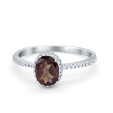 Art Deco Oval Hidden Halo Ring