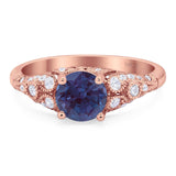 Vintage Style Round Natural Stone Ring