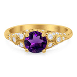 Vintage Style Round Natural Stone Ring