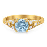 Vintage Style Round Natural Stone Ring