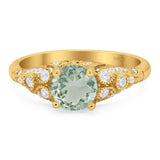 Vintage Style Round Natural Stone Ring