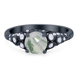 Vintage Style Round Natural Stone Ring