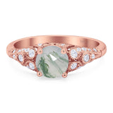 Vintage Style Round Natural Stone Ring