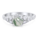 Vintage Style Round Natural Stone Ring