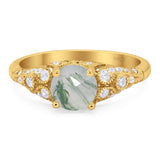 Vintage Style Round Natural Stone Ring