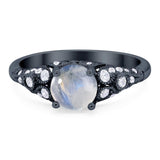 Vintage Style Round Natural Stone Ring