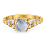 Vintage Style Round Natural Stone Ring