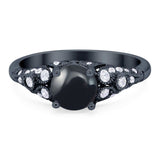 Vintage Style Round Natural Stone Ring