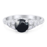 Vintage Style Round Natural Stone Ring