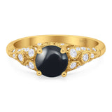 Vintage Style Round Natural Stone Ring