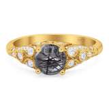 Vintage Style Round Natural Stone Ring