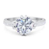 Vintage Style Round Moissanite Solitaire Ring 925 Sterling Silver