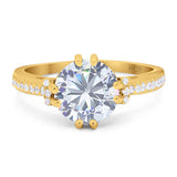 Round Natural Stone Solitaire Ring