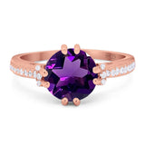 Round Natural Stone Solitaire Ring