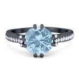 Round Natural Stone Solitaire Ring