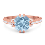 Round Natural Stone Solitaire Ring