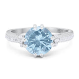 Round Natural Stone Solitaire Ring