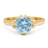 Round Natural Stone Solitaire Ring