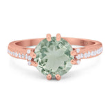 Round Natural Stone Solitaire Ring