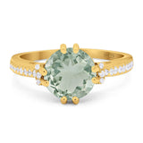 Round Natural Stone Solitaire Ring