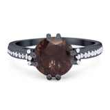 Round Natural Stone Solitaire Ring