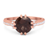 Round Natural Stone Solitaire Ring