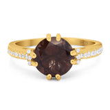 Round Natural Stone Solitaire Ring