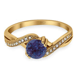 Art Deco Round Natural Stone Twisted Ring