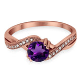 Art Deco Round Natural Stone Twisted Ring