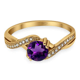 Art Deco Round Natural Stone Twisted Ring