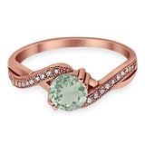 Art Deco Round Natural Stone Twisted Ring