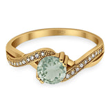 Art Deco Round Natural Stone Twisted Ring