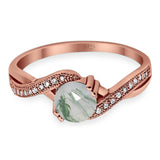 Art Deco Round Natural Stone Twisted Ring