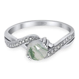 Art Deco Round Natural Stone Twisted Ring