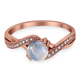 Art Deco Round Natural Stone Twisted Ring