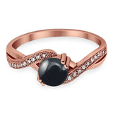 Art Deco Round Natural Stone Twisted Ring