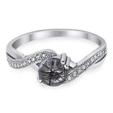 Art Deco Round Natural Stone Twisted Ring