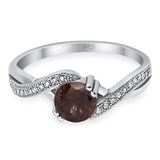 Art Deco Round Natural Stone Twisted Ring