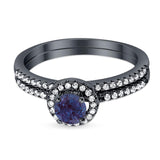 Two Piece Round Natural Stone Ring