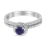 Two Piece Round Natural Stone Ring