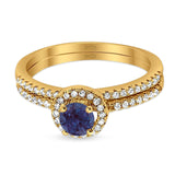 Two Piece Round Natural Stone Ring