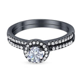 Two Piece Round Natural Stone Ring
