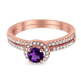 Two Piece Round Natural Stone Ring