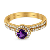 Two Piece Round Natural Stone Ring