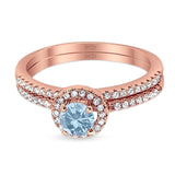 Two Piece Round Natural Stone Ring