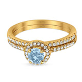 Two Piece Round Natural Stone Ring